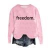 Women's Fashion Round Neck Pullover Top Long Sleeve Tee Printed Sweatshirt