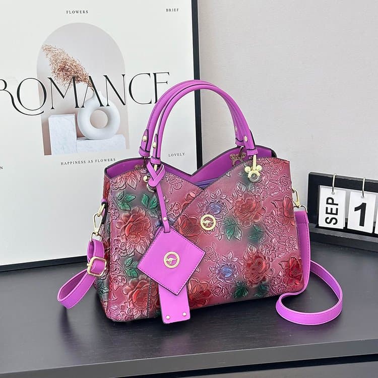 Women's hand-painted tote bag shoulder crossbody bag