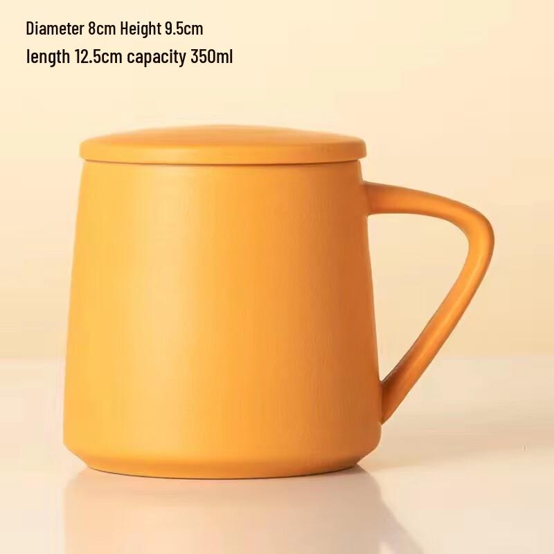 Set of 2 Ceramic Coffee Mugs with Lids