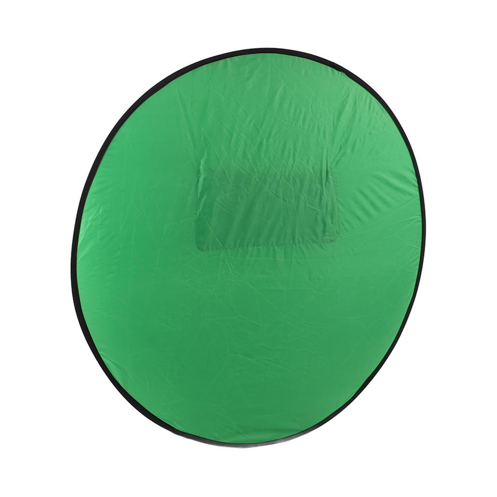 142cm Round Green Backdrop Double Sided Collapsible Background Screen for Live Streaming Video Conference
