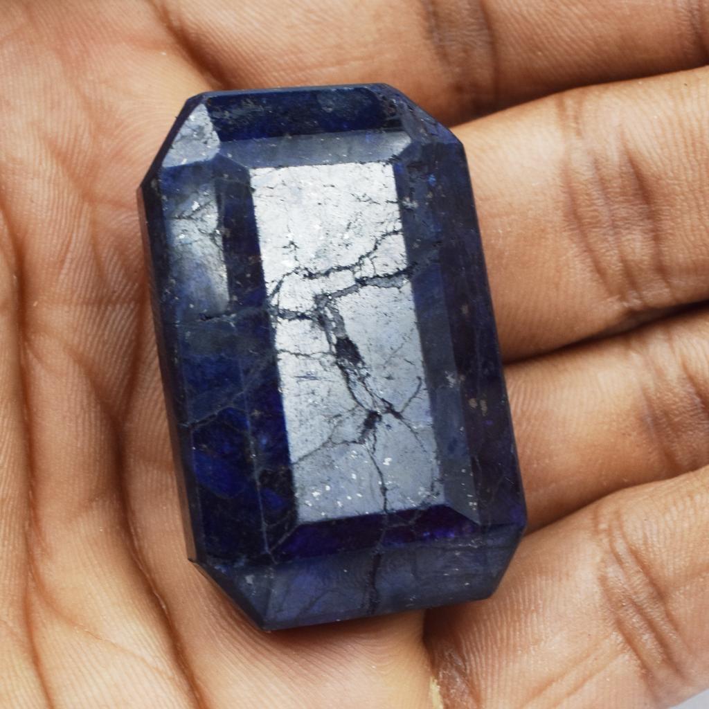 CERTIFIED Blue Sapphire 189.55 Ct Emerald Cut Natural Huge Size Loose Gemstone AR-2574-S