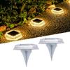 4Pcs Solar Ground Light IP65 Water Proof 3000K Warm White Step Light Landscaping Lighting for Pathwa