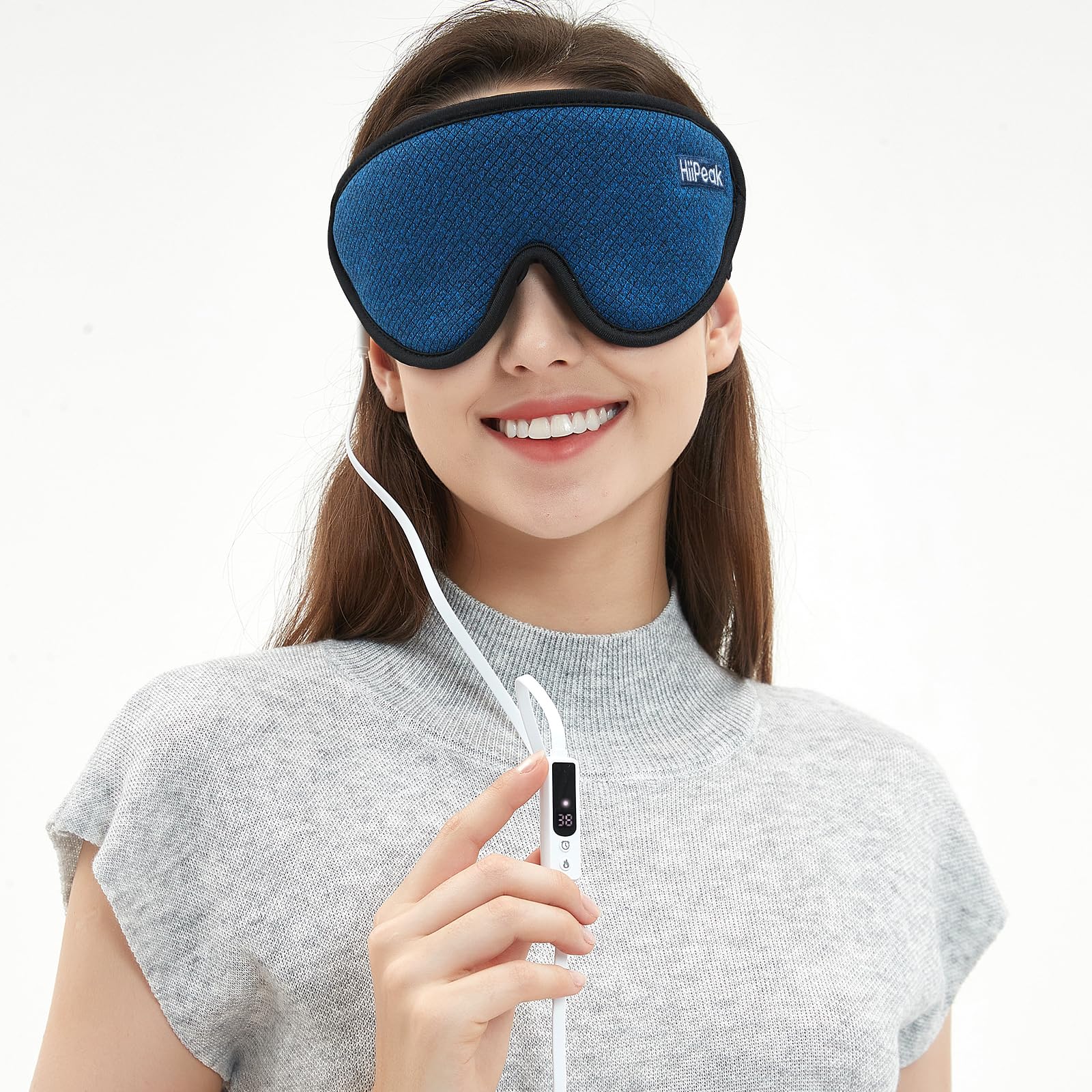 

HiiPeak USB Electric Heated Eye Cute Sleeping Eye Massager Shape No Relaxing Timer Temperature Light Reusable Travel Sleep Perfect Gift for Gift