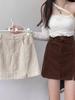 Korean Style High Waist Black Corduroy Skirt for Women - Autumn/Winter Tight-Fitting Versatile One-Piece Skirt