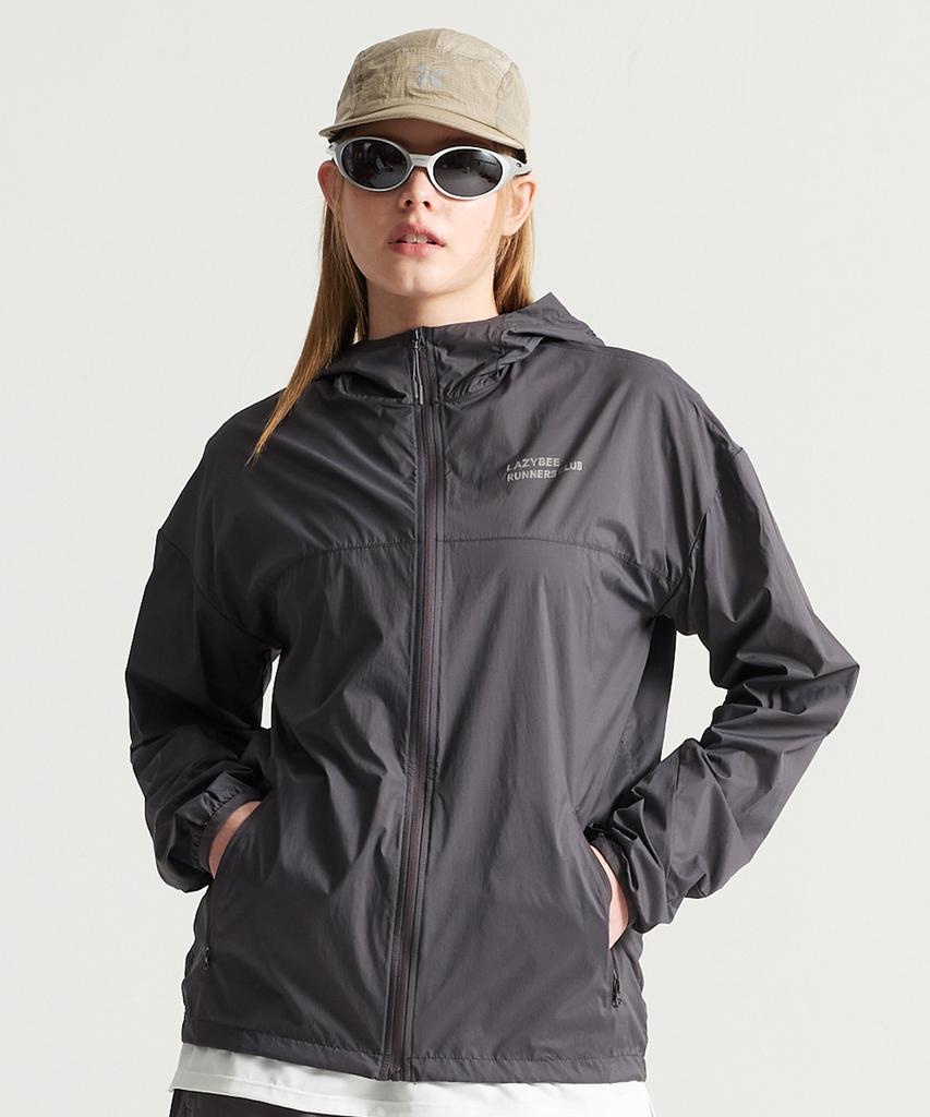 Lazybee [Summer] Ultralight Packable Air Glide Reflect Windbreaker Jacket W Charcoal