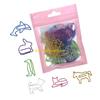 W89C Multifunctional Paper Clips Assorted Color Metal Paperclips File Paper Clamp Metal Bookmarks Clip for Office School