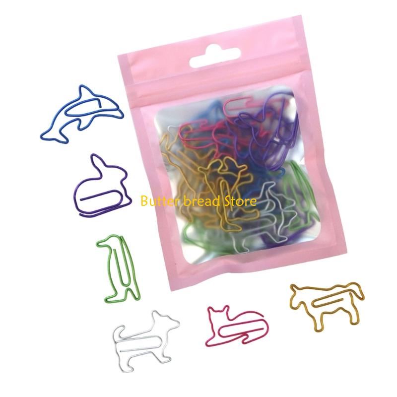 W89C Multifunctional Paper Clips Assorted Color Metal Paperclips File Paper Clamp Metal Bookmarks Clip for Office School