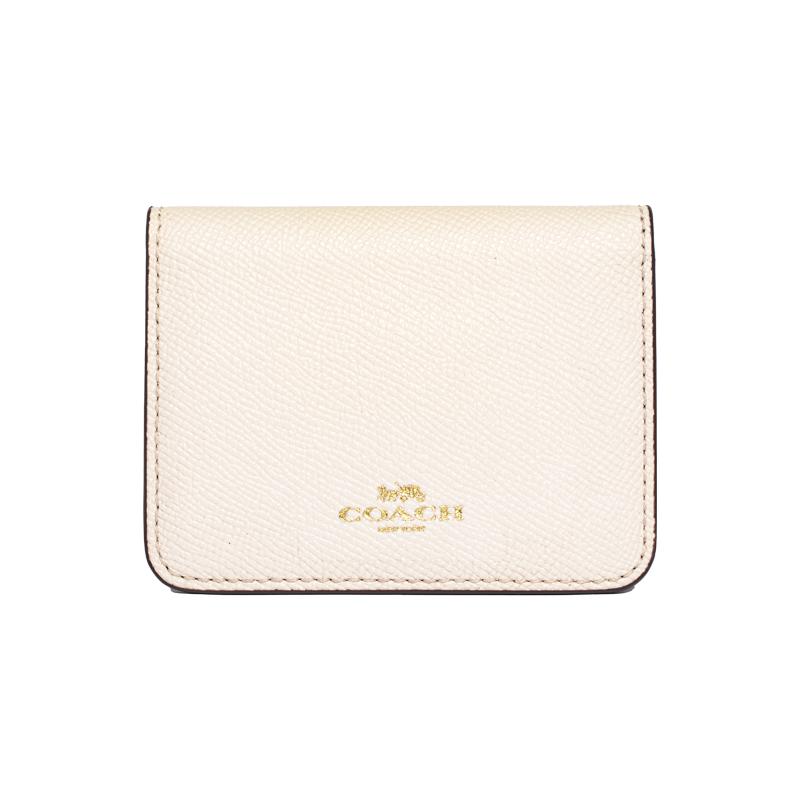 COACH Card Case 10 buckle type cow leather card holder card case mini women s pure white белый