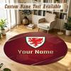 Round Rug Custom NameWales Rugby Pattern Non Slip Carpet Home Floor Decor