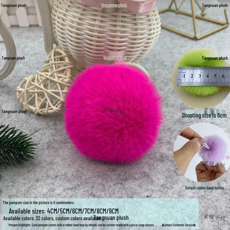 Multi-Color Faux Rabbit Fur Pom Pom for Bags, Clothing, Shoes, and Hats