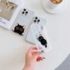 Cartoon problem cat Phone Case For IPhone 17 Pro Max 16 17 15 Pro 14 13 Plus 12 Mini 11 16E 17Air Cases Transparent Soft Covers
