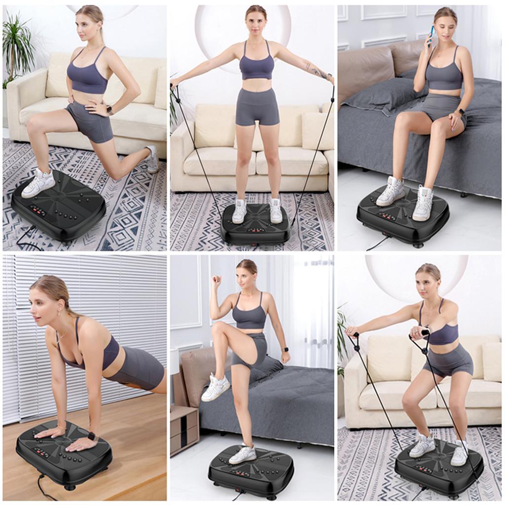 Vibration Plate Training Device, Full-Body Training Fitness Platform, Vibration Plate with Resistance Bands for Home Equipment with Speed Control