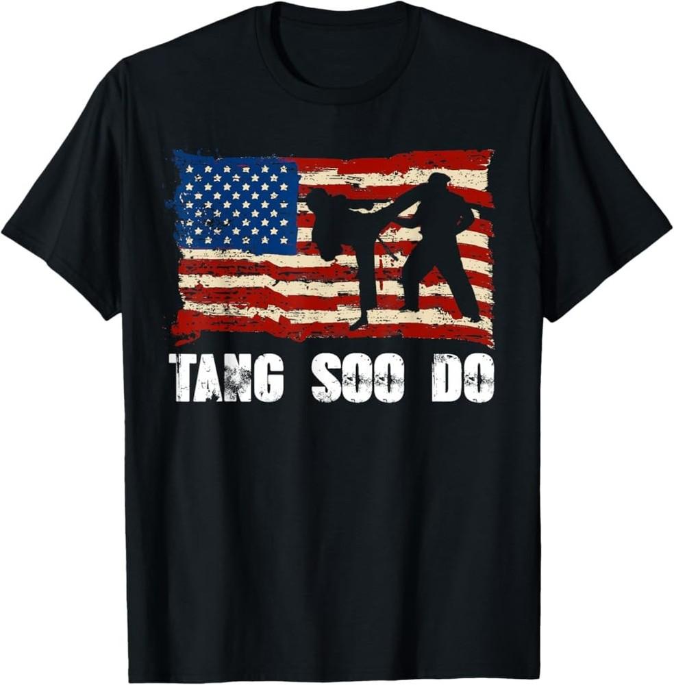 Tang Soo Do Vintage MartialArts USA Flags TShirt Unisex T-Shirt XL