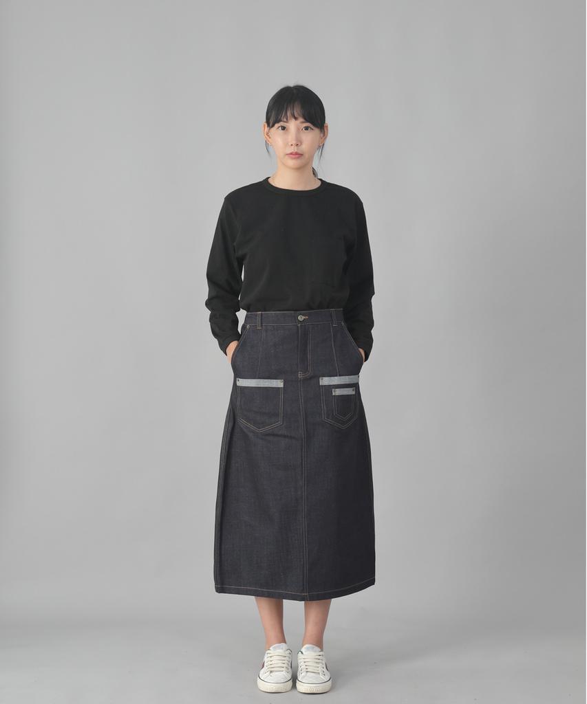 Seinteukeulu 7Pk Denim Long Skirt 7Pls-1308 Natural Indigo