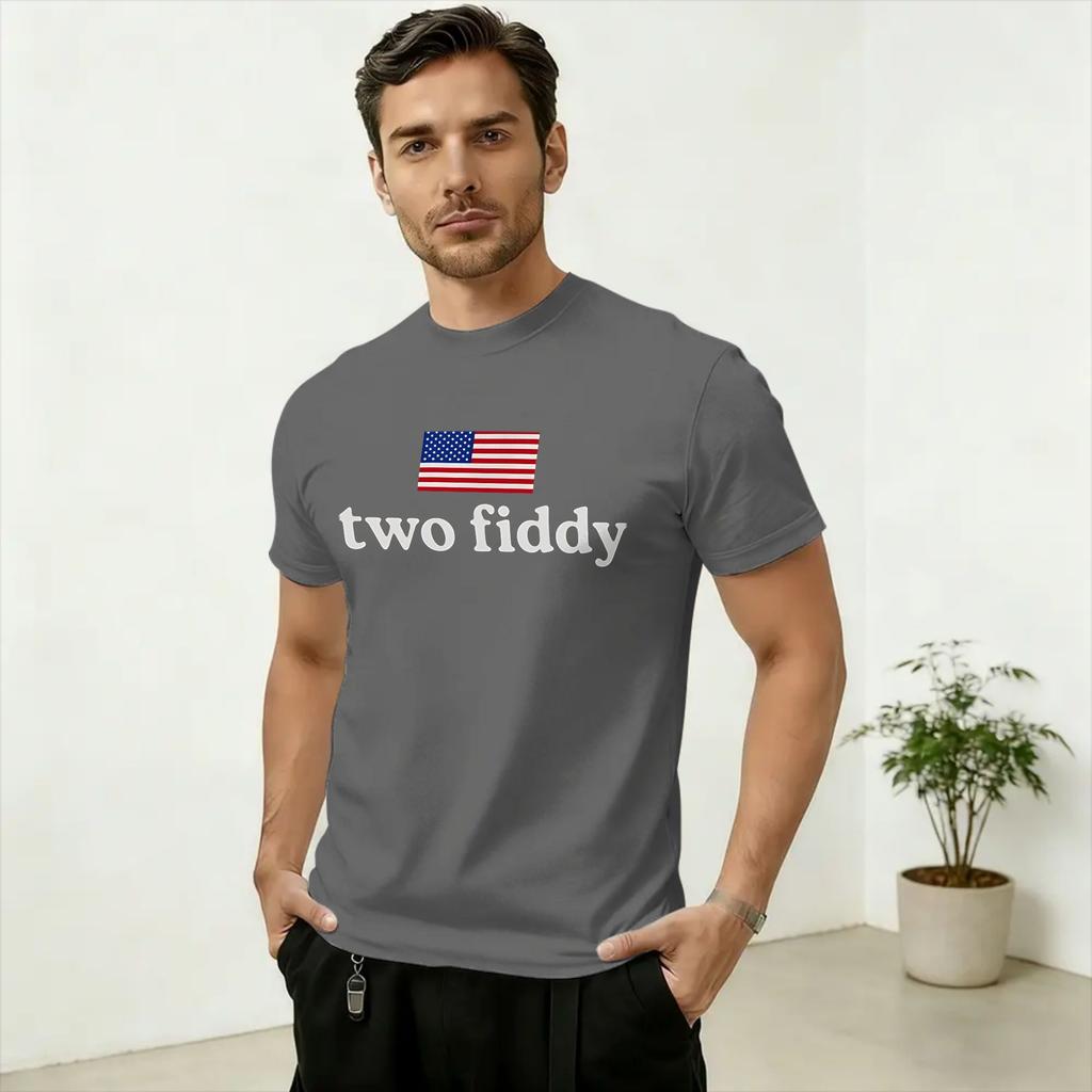 Two Fiddy T Shirts Unisex 100 Cotton Leisure TShirts Crew Neck Tee Shirt Short Sleeve Clothing Plus Size