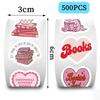 500 Pictures/roll Roll Sticker Tape Pink Reading Bookish Handbook Material Envelope Seal Sticker