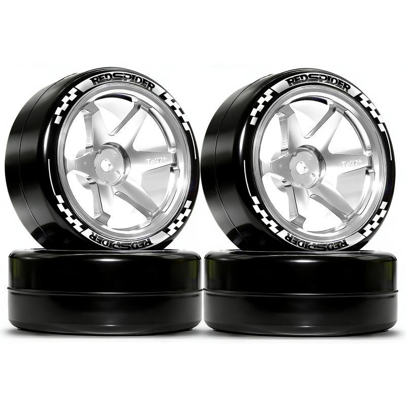1/10 RC Drift Tires and Aluminum Wheels 4pcs 12mm Hex for Tamiya Traxxas HPI KYOSHO XV02 XV01 TT01 TT02 PTG2 A959