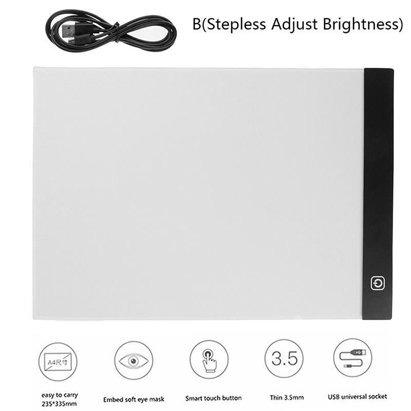 Dimbar USB A4 LED Lysboks Tegnebrett Kunst Sjablong Tegnemønster Pad