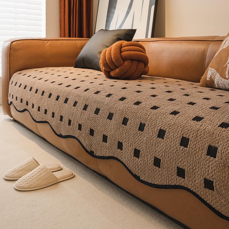 

Зимний чехол на диван из вельвета Шу, нескользящий, защитный чехол на диван, универсальная неправильная подушка для дивана, европейский стиль, ретро 90x90