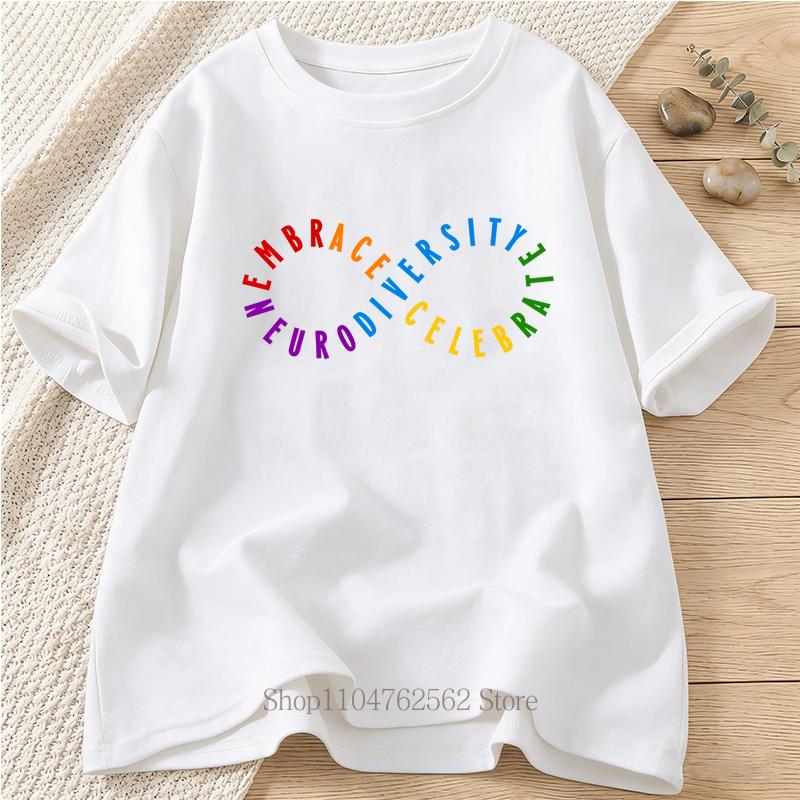 

Autism Graphic Print Tshirts Summer Women Clothing Casual Fashion Minimalist High Quality Tops Loose ONeck Short Sleeve Tees S