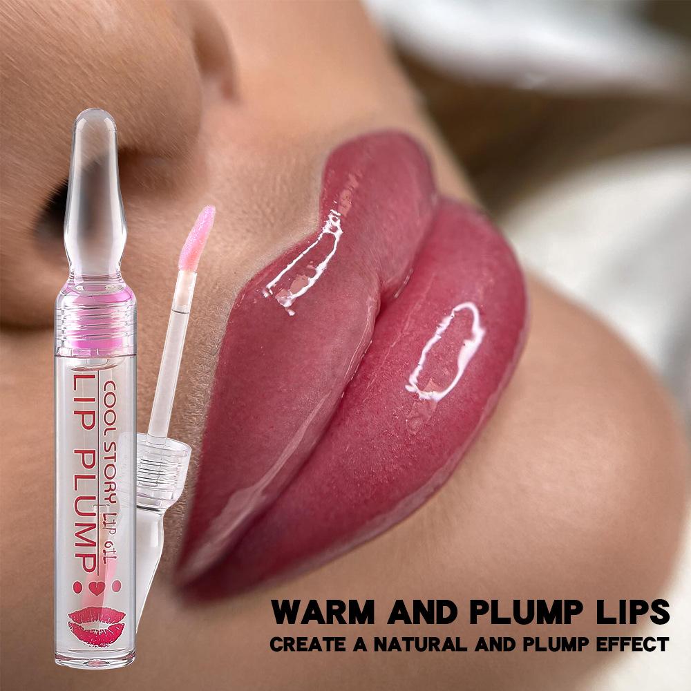 Lip Plumping Ampulle, kleines Lippenöl, feuchtigkeitsspendend, wasserdicht, feuchtigkeitsspendend, Samt, feuchtigkeitsspendend, transparent, sexy Lipgloss, Lippenöl, Make-up