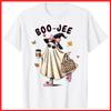 Funny Boo-Jee Ghost Halloween Boo Jee Ghost Spooky Season White Cotton T-Shirt
