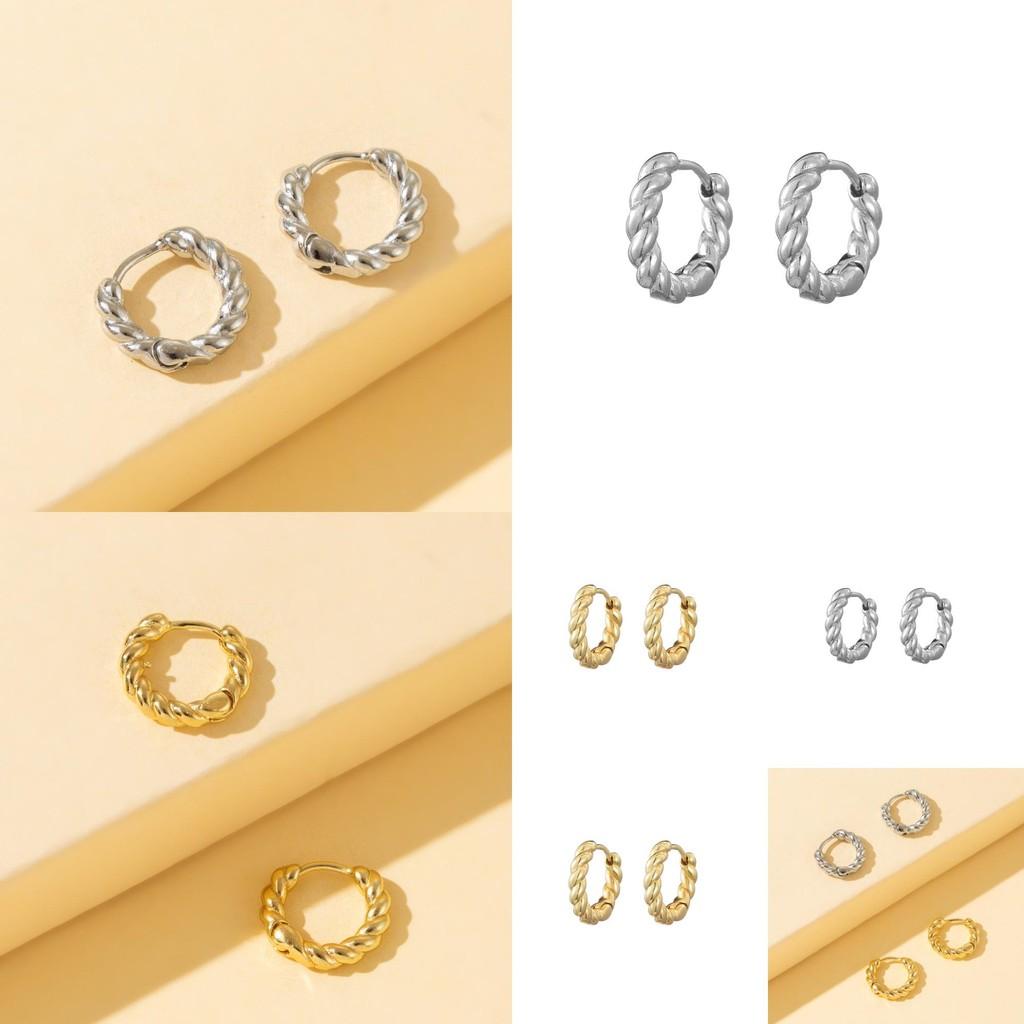 Trendy And Fashionable Alloy Hoop Earrings Elegant Geometric Design