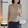 Fanzhen Women's 100% Wool Thickened Mock Neck Sweater