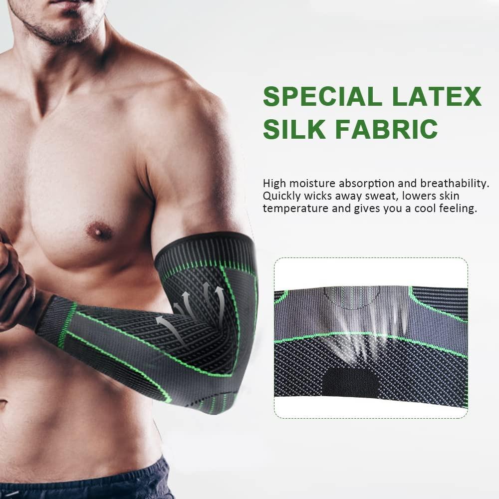 2Pcs Compression Sleeve for Tendonitis -Sports Arm Protection - Elbow Support for Men/Women for Tennis Elbow, Bodybuilding