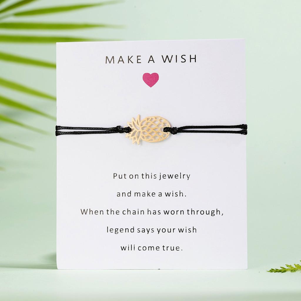 Lucky Hand String Bracelets With Heart Paper Card For Travel Gift