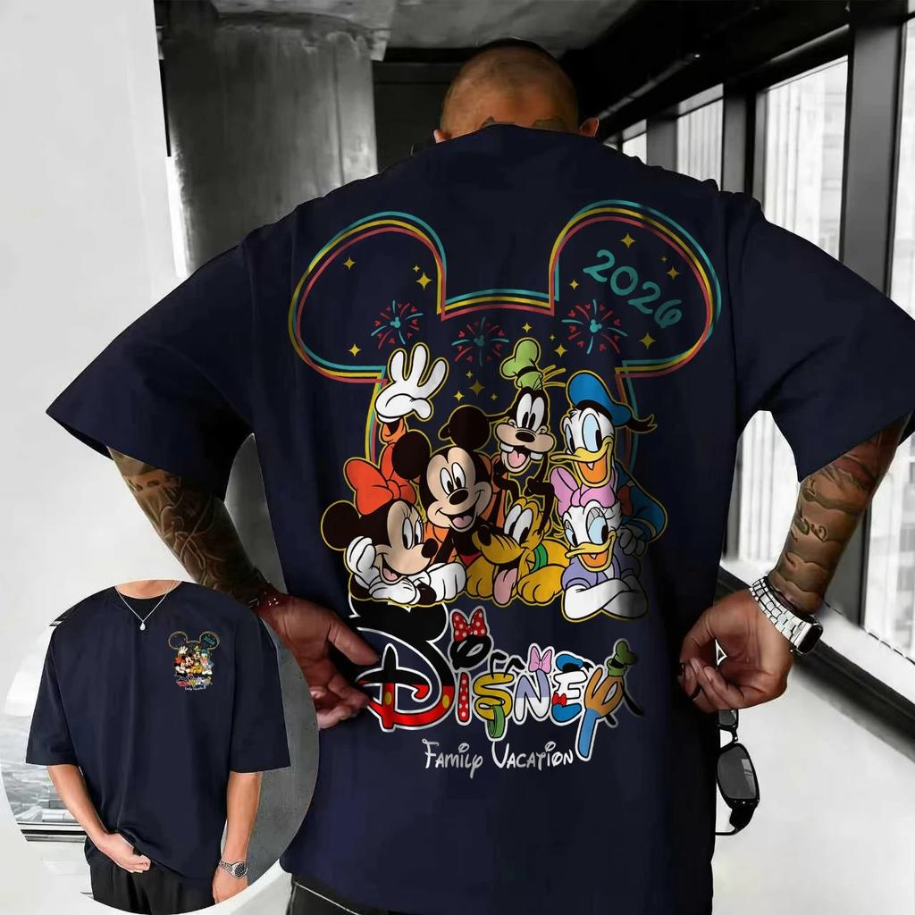 Mickey Mouse a Donald Duck Novoroční Grafický Potisk Trička Dámské Pánské Harajuku Streetwear Styl Letní Tričko Bavlna Oversized Top