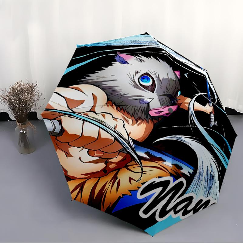 Personalized Name Demon Slayer6 Print Umbrella - Automatic Open/Close, Eight-Rib Durable Frame, Automatic Folding Umbrella