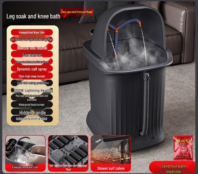 

Oakes Heated Foot Bath Barrel with Automatic Massage and Deep High Over Calf Design