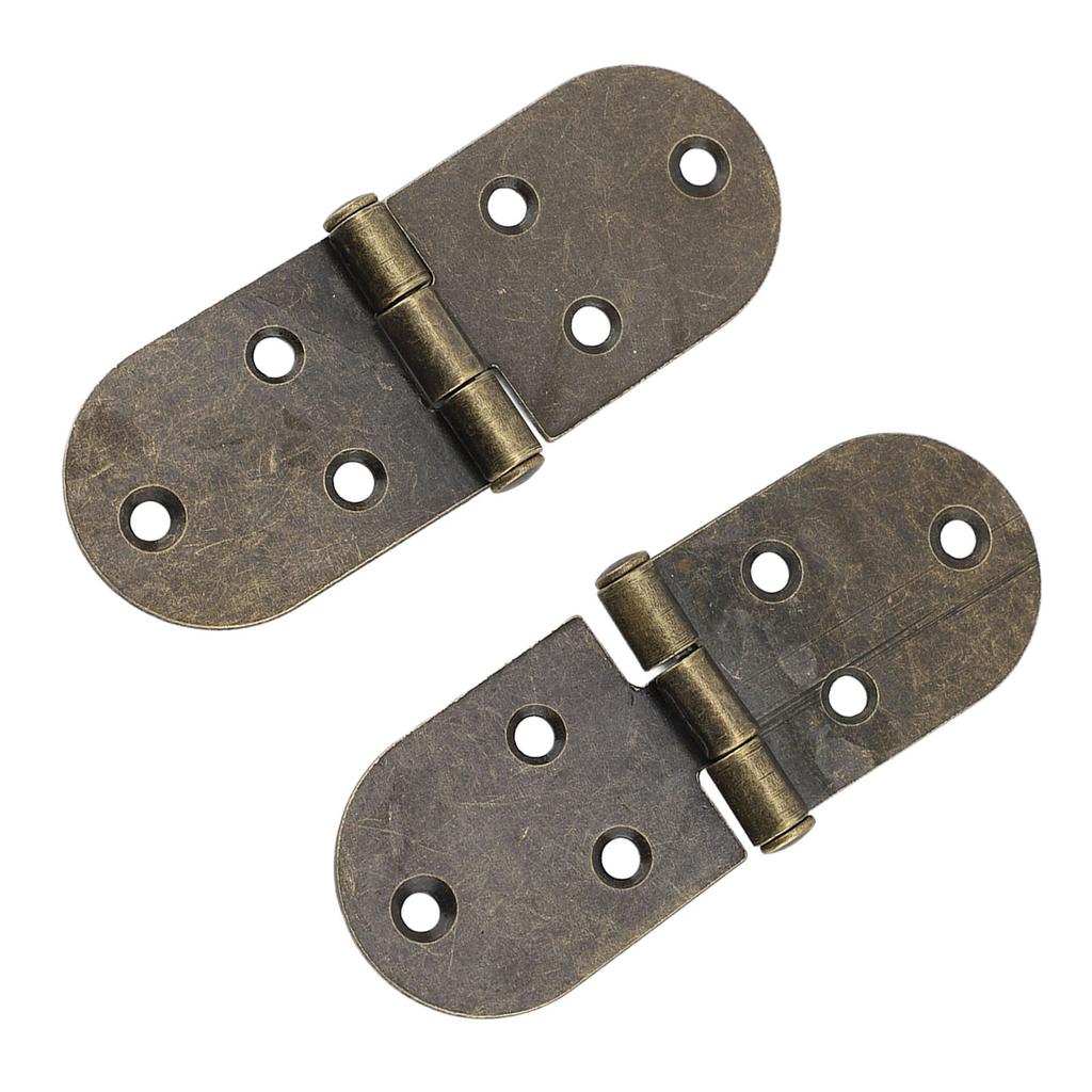 10 Pcs Folding Hinges, Heavy Duty Folding Flush Hinge 180 Degree Round Hinge Retro Sewing Machine Top Hinge with Mounting Screws for Sewing