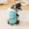 Plaid Dog T-Shirt Stylish Summer Pet Shirt with Leash Ring Washable Breathable Dog Tee Shirt for Small Dogs Puppies