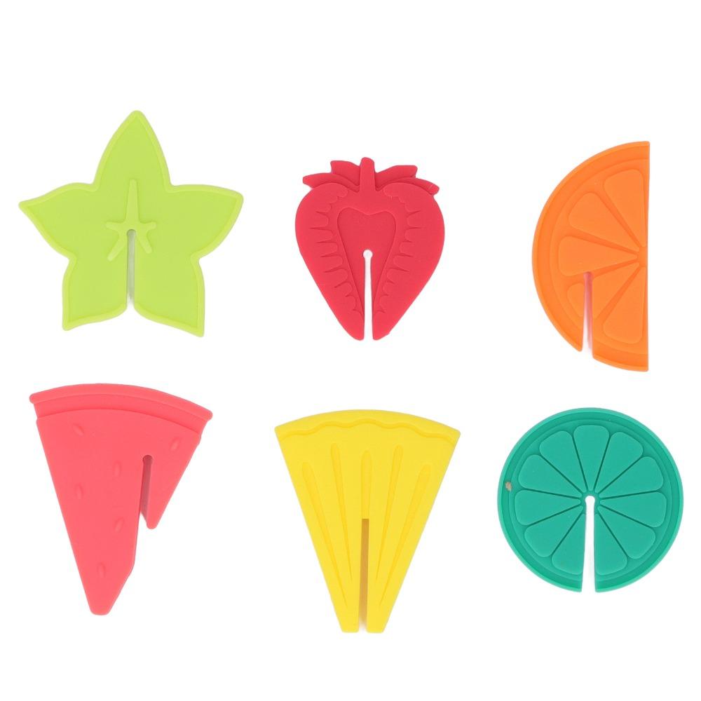 6 PCS Fruit Pattern Drink Cup Label Colorful Silicone Drink Tag Wine Glass Marker Home Kitchen