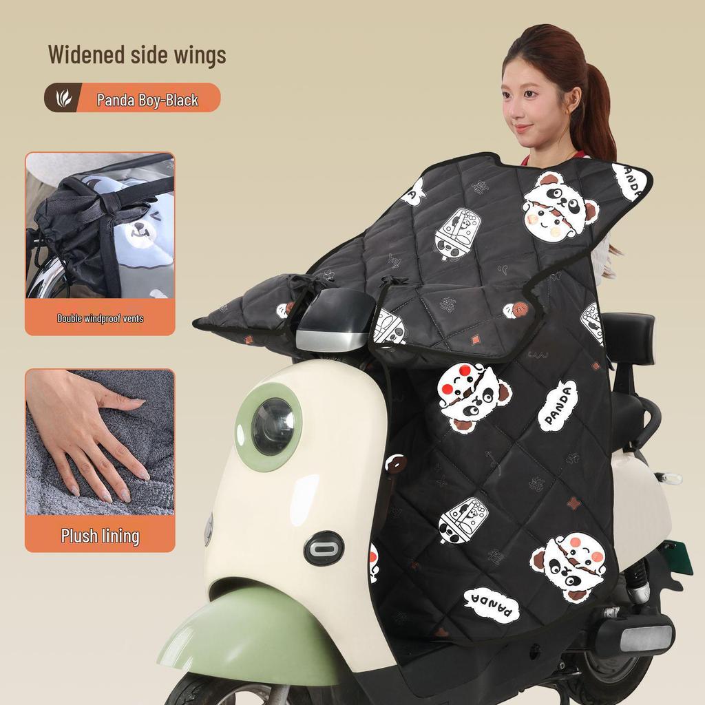 Thickened Fleece-Lined Electric Car & Motorcycle Windshield Quilt: Winter Waterproof Coldproof Cover