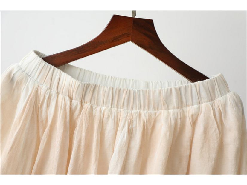 2025 Spring/Summer Artistic Fairy Hand-Painted Cotton Linen Irregular Double-Layer Skirt for Women