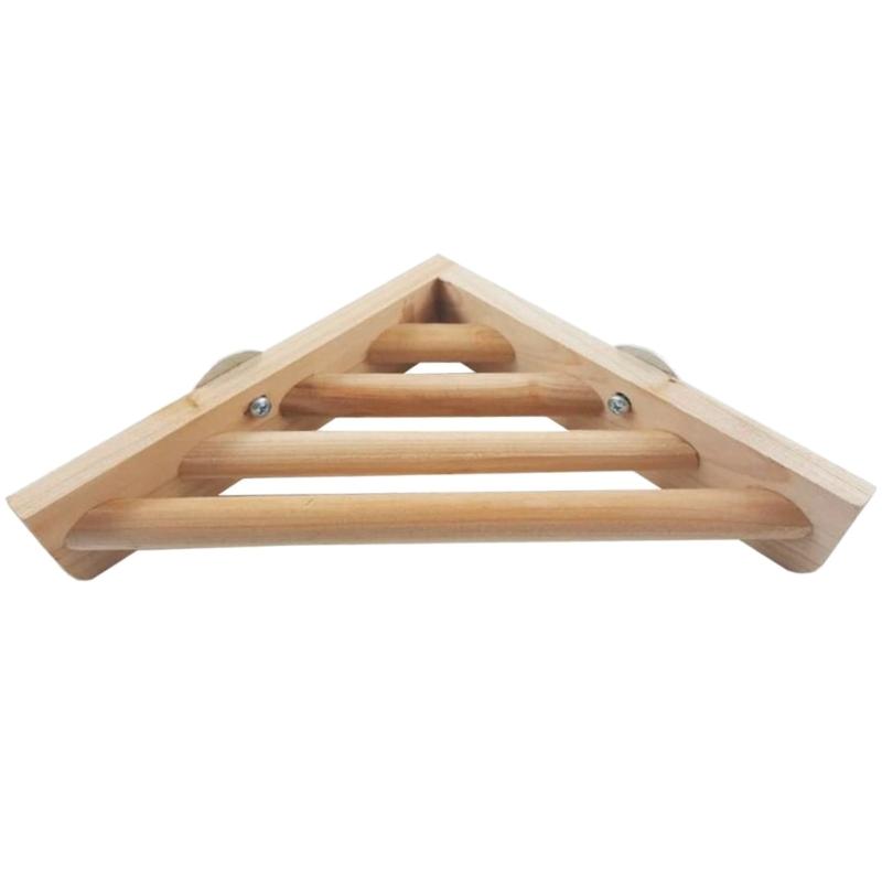 

Wood Bird Stand Corner Perch Shelf Parrot Chewing Climbing Toys Cage Accessories