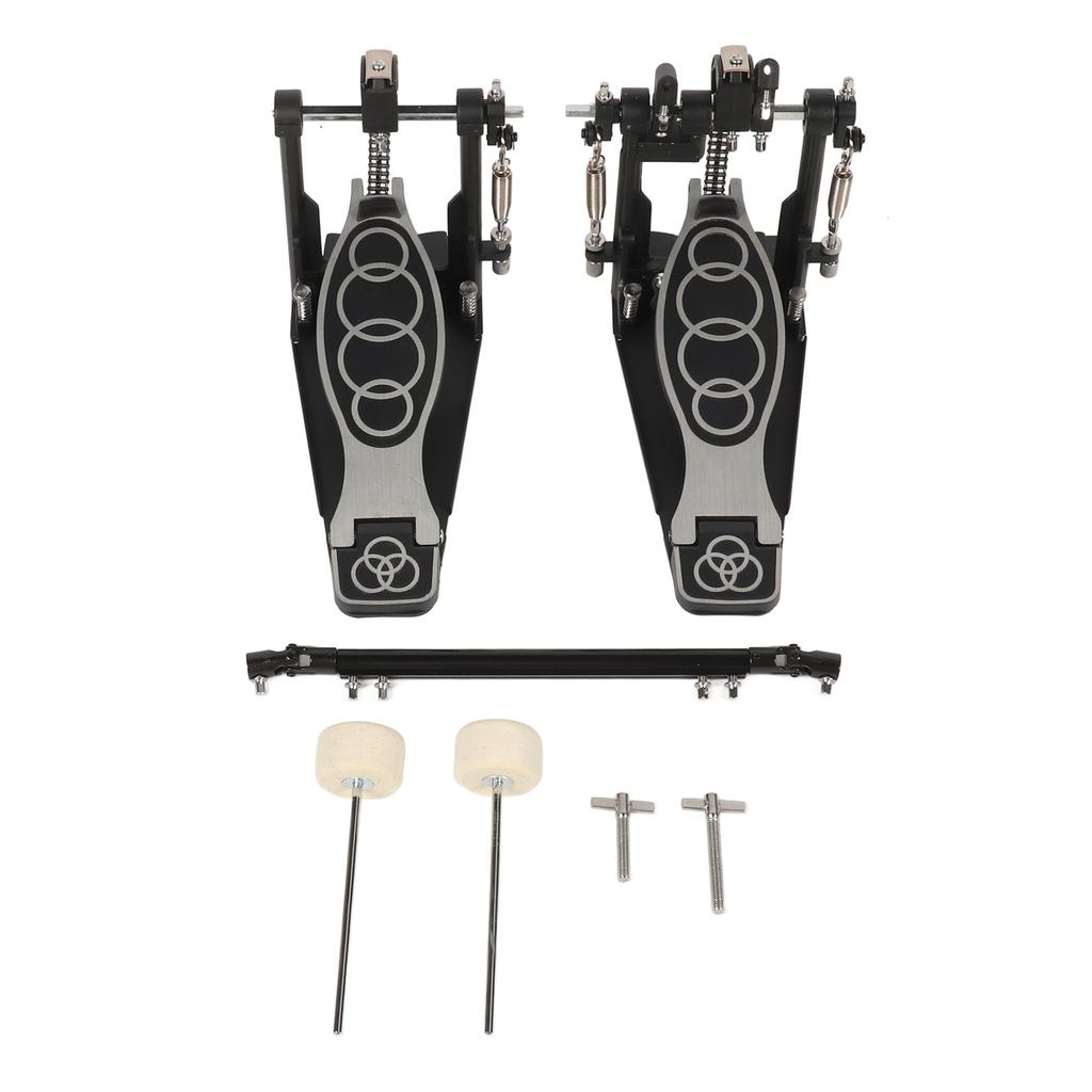 Doppeltretmaschine Kraftvolles Anschlagen Einstellbare Spannung Anti-Rutsch Bass Jazz Drum Pedal Schwarz