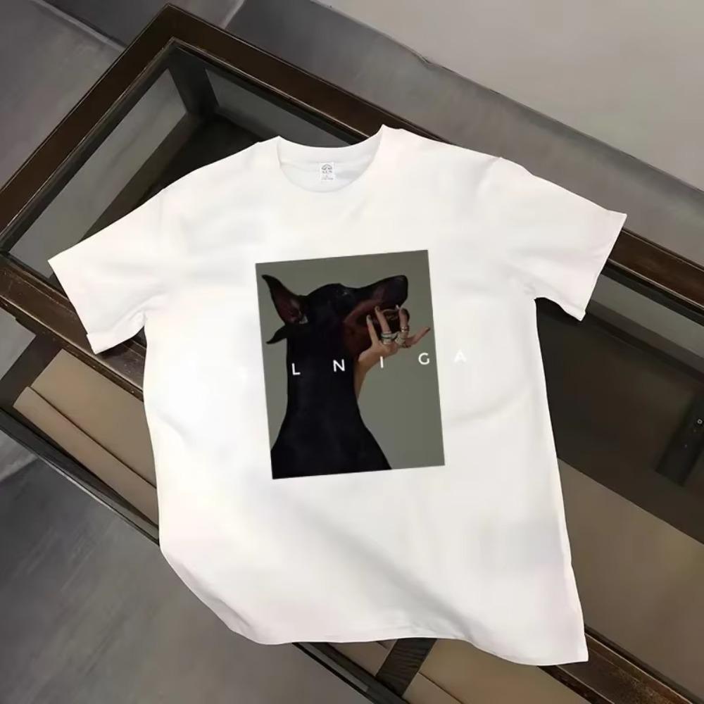 

Мужская одежда Футболка Лето Большая Харадзюку Беговая футболка Мужская Хип-хоп Готика Доберман Уличная одежда Спортивная футболка XXXXXL белый