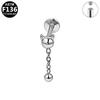 Gaibei G23 Titanium Alloy Cat Head Internal Thread Cartilage Stud Earrings