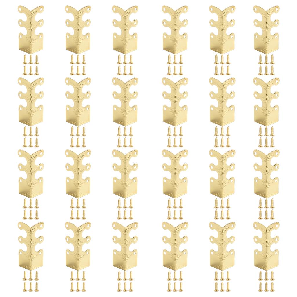 Set of 6 Vintage Metal Corner Protectors for Long Lasting Baseboard Care