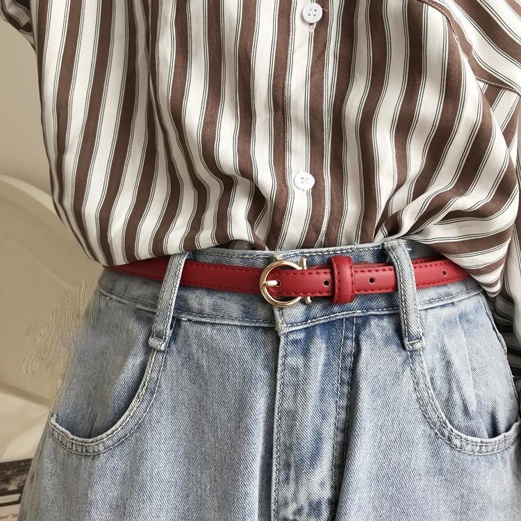 Multi-Color Thin Decorative Belt for Women - Versatile Accessory for Jeans, Dresses, & Sweaters.