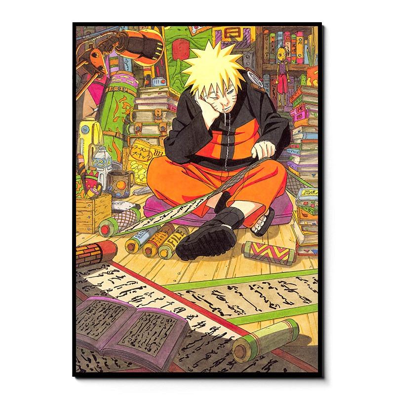 Japanese Anime Naruto Uzumaki Frameless Canvas Core Print - HD Poster Home Decor for Living Room Bedroom Anime Peripheral