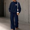 Women's Stylish Casual Long Sleeve Color 2 Piece Sweatsuit Set for Everyday Wear