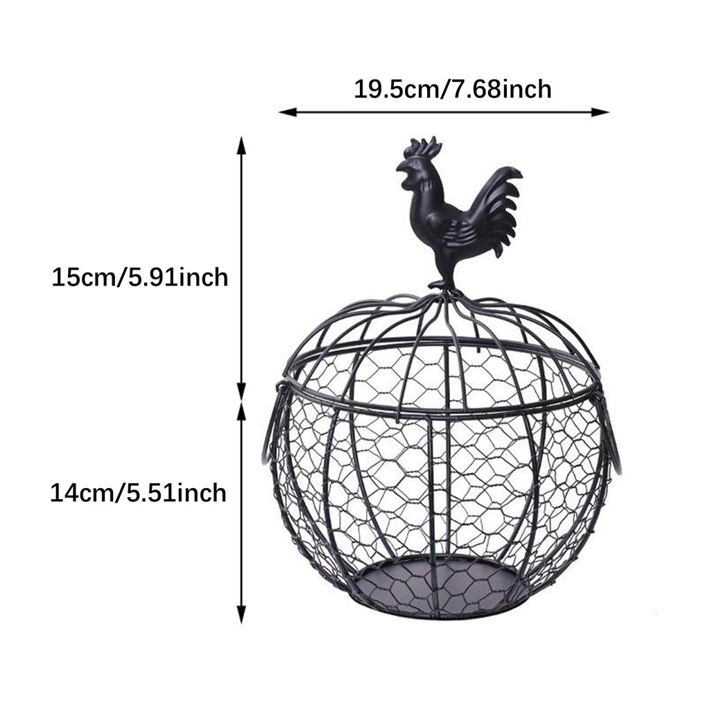 Metal Wire Egg Basket for Collecting Fresh Eggs Sturdy Versatile Egg Holder for Dining Table Kitchen Countertop Farmhouse