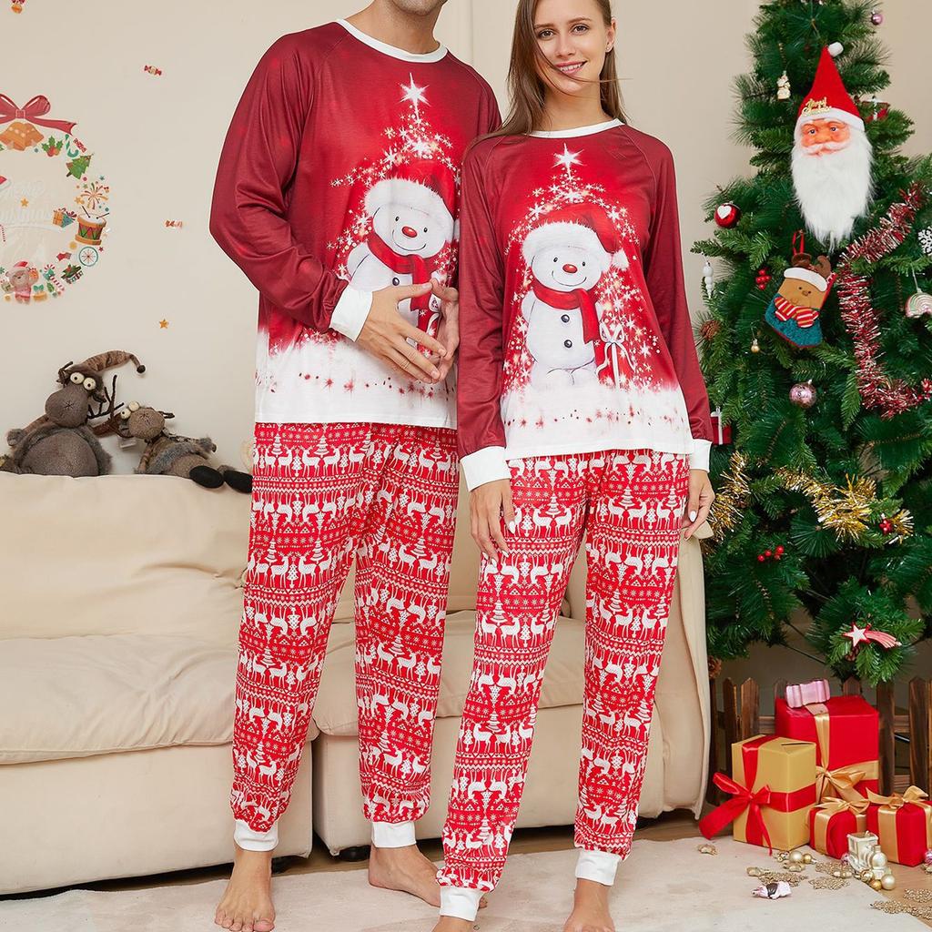Christmas Parent Child Family Set Home Furnishings Christmas Pajamas Two Piece Set
