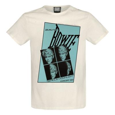 Amplified Unisex Adult Serious Moonlight Quad David Bowie T-Shirt