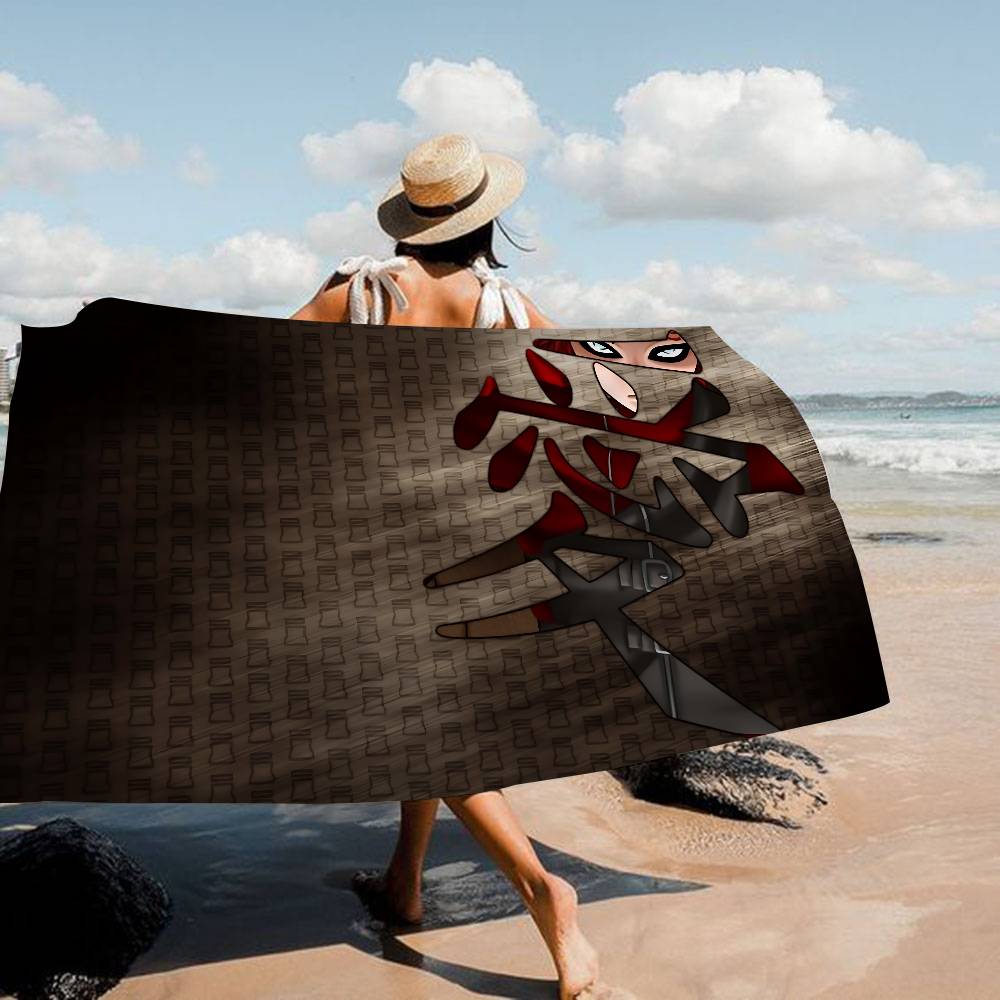 Anime G-Gaara Microfiber Blanket Quick Drying Beach Towels Oversized Printing Super Absorbent Pool Towel Blanket